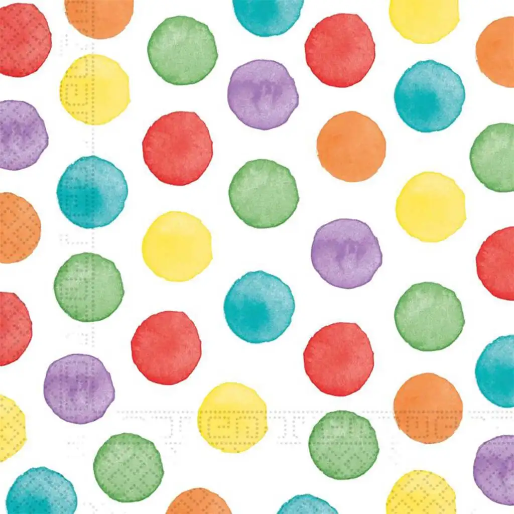 imagen de Servilleta de papel de lunares coloridos – 2 capas, 33x33 cm, set de 20 unidades 1