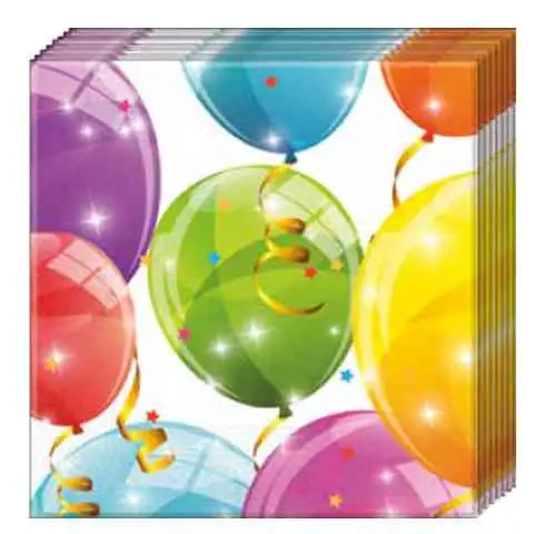 imagen de Servilletas de papel de 2 capas con globos brillantes 20ud 1