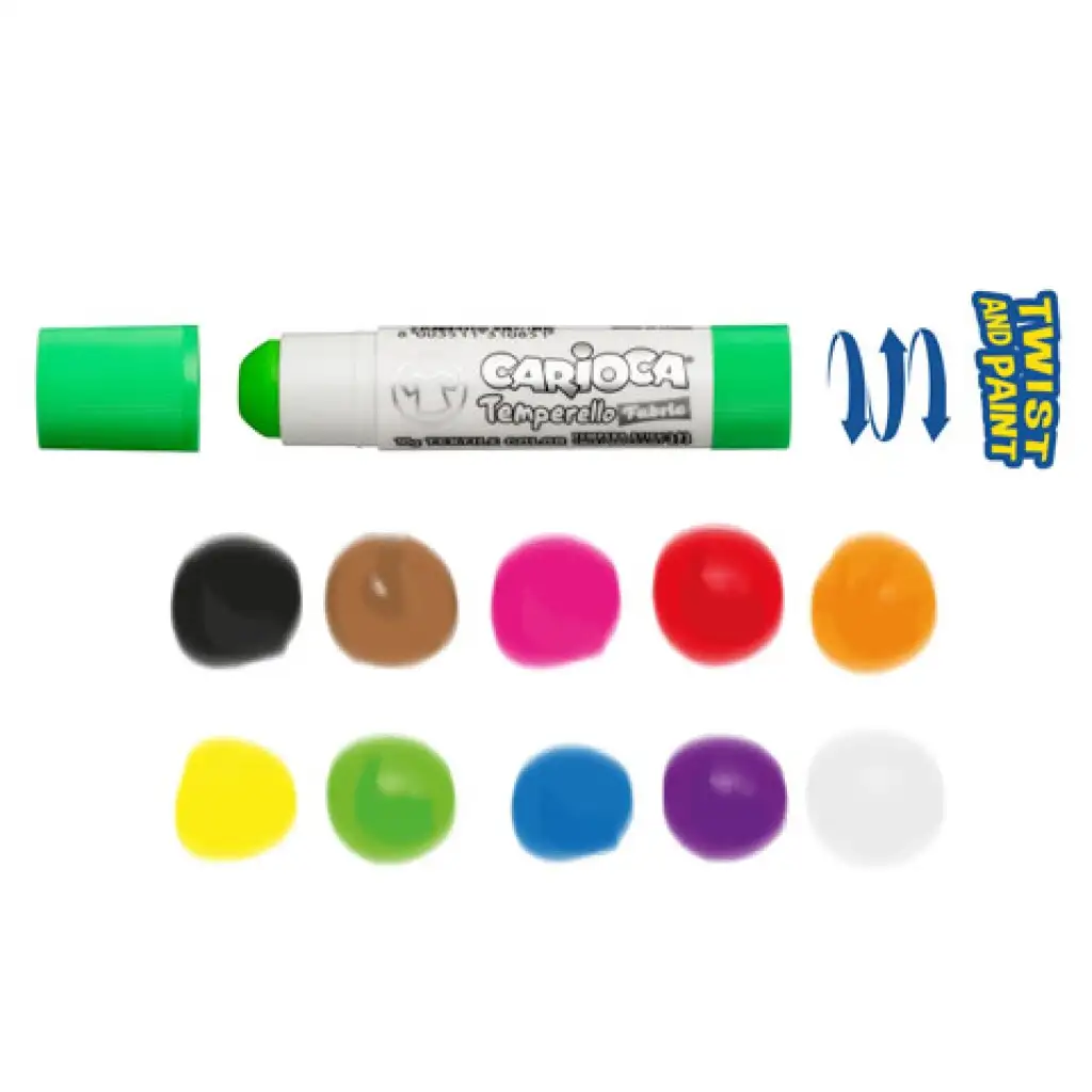 imagen de Set de 10 sticks de témpera textil de colores - Carioca 2
