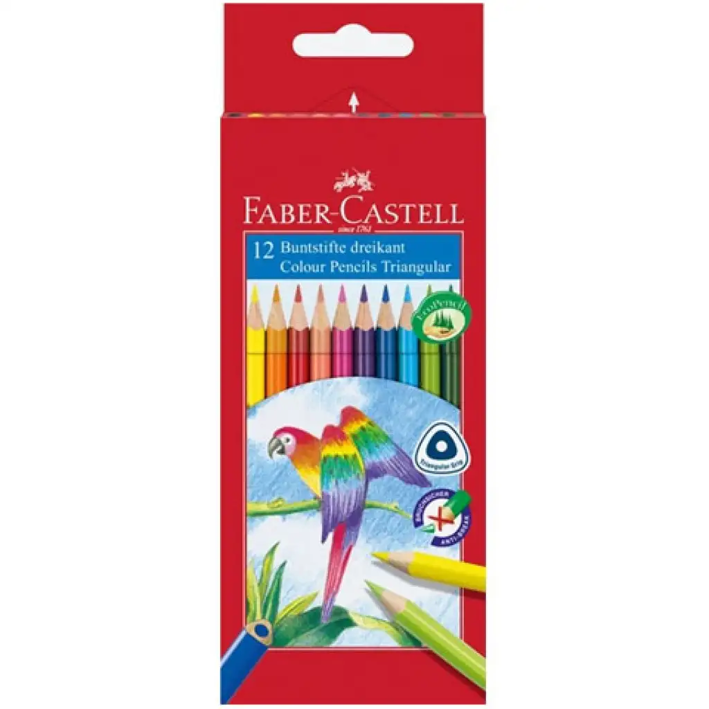 imagen de Set de 12 lápices de colores triangulares - Faber-Castell 1