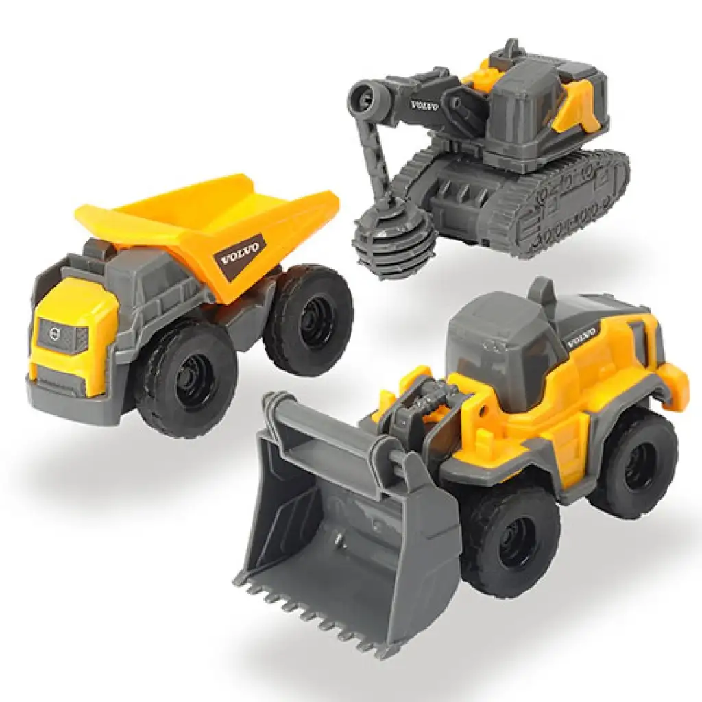 imagen de Set de 3 vehículos de construcción Volvo en dos versiones - Dickie Toys 3