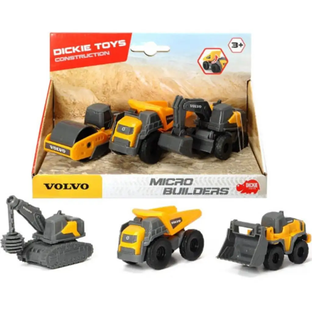 imagen de Set de 3 vehículos de construcción Volvo en dos versiones - Dickie Toys 1