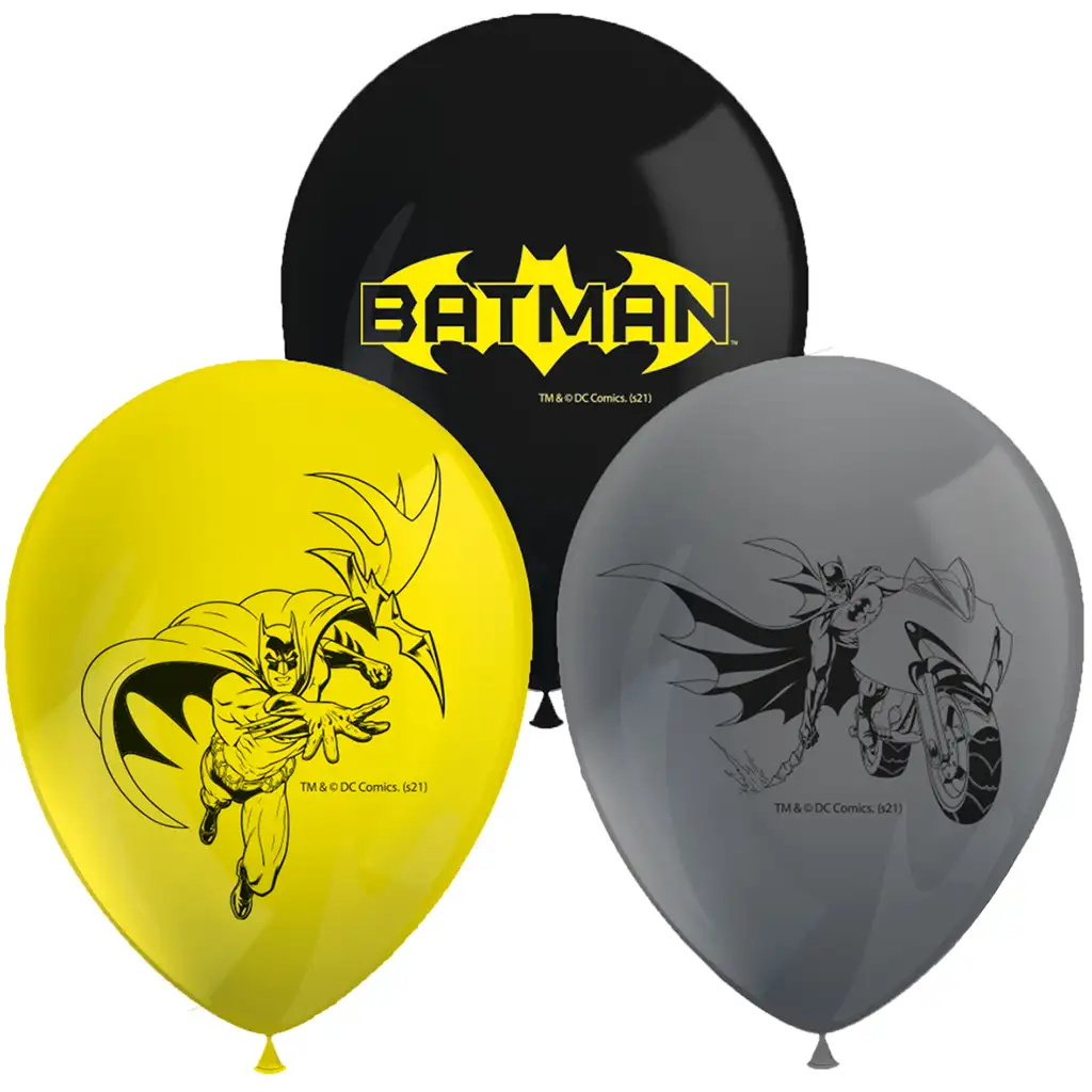 imagen de Set de 8 globos con diseño de Batman 1