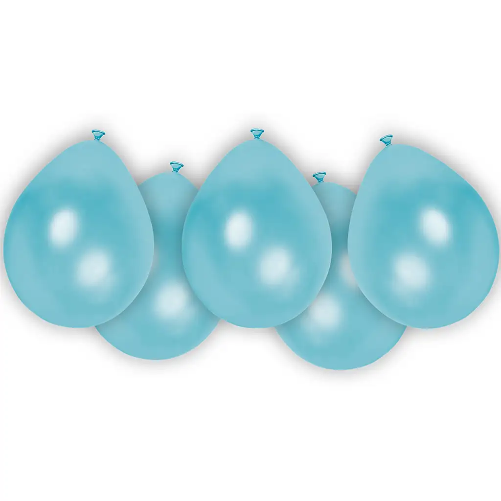 imagen de Set de 8 globos de látex azul claro 1