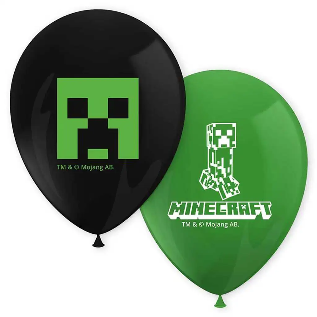 imagen de Set de 8 globos de látex con diseño de Minecraft 1
