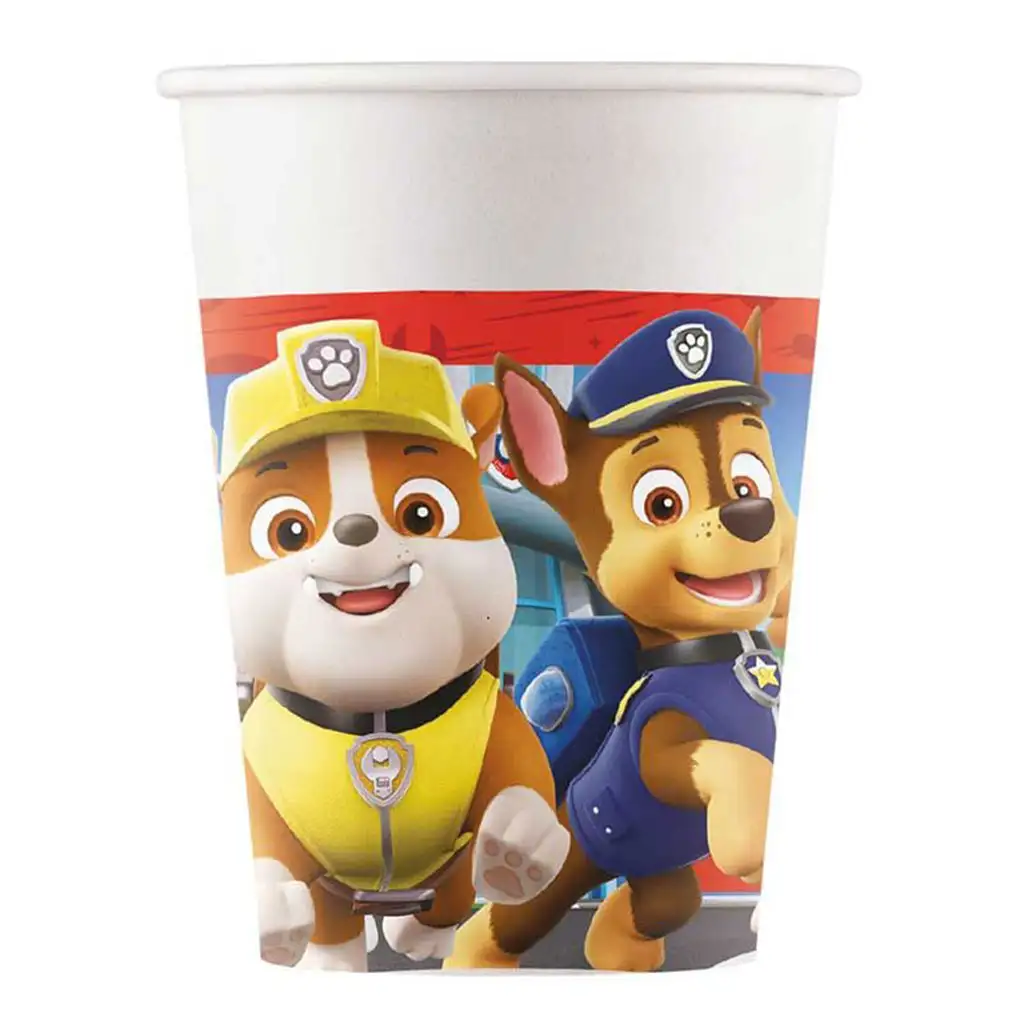 imagen de Set de 8 vasos de papel de Patrulla Canina 200ml 1
