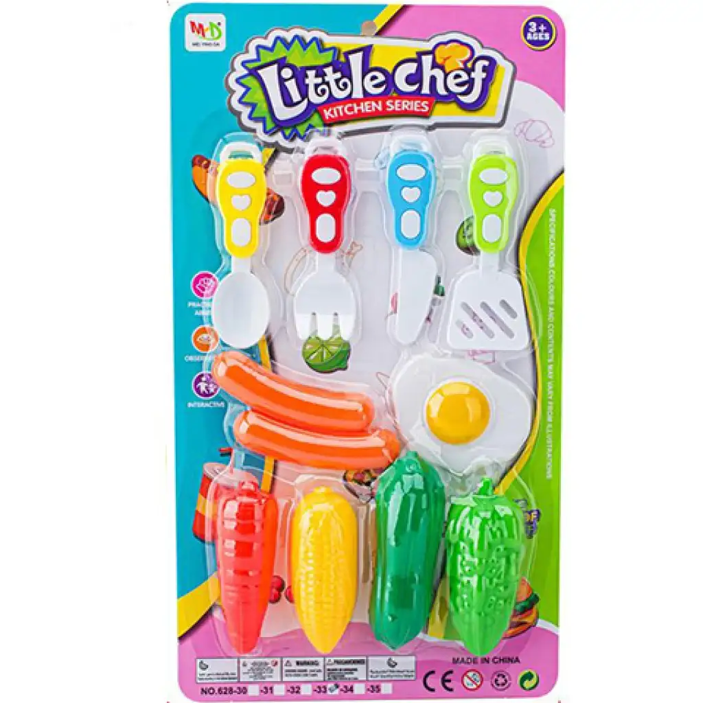 imagen de Set de alimentos Little Chef con verduras y utensilios 1