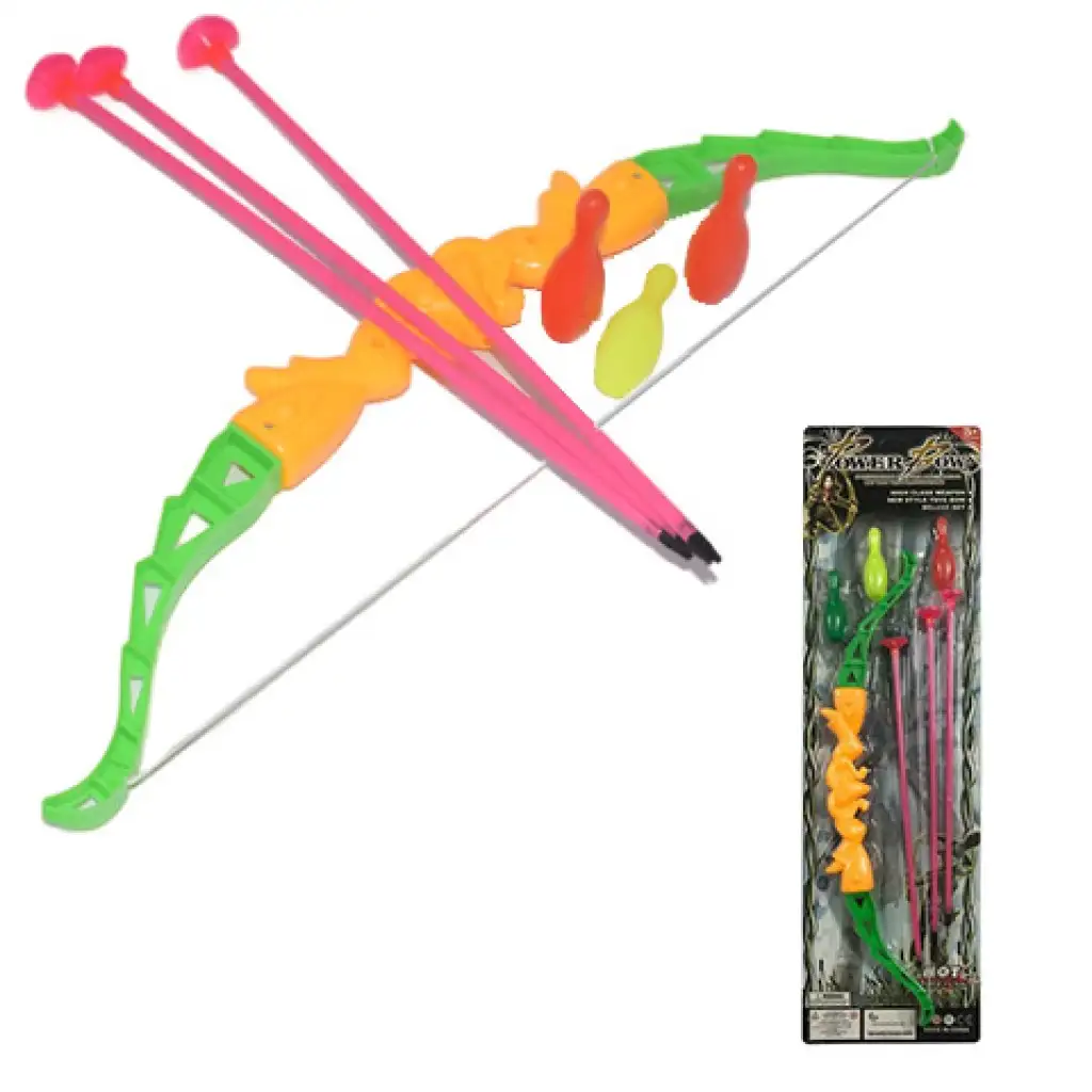 imagen de Set de arco con flechas de ventosa y bolos de 46cm 1