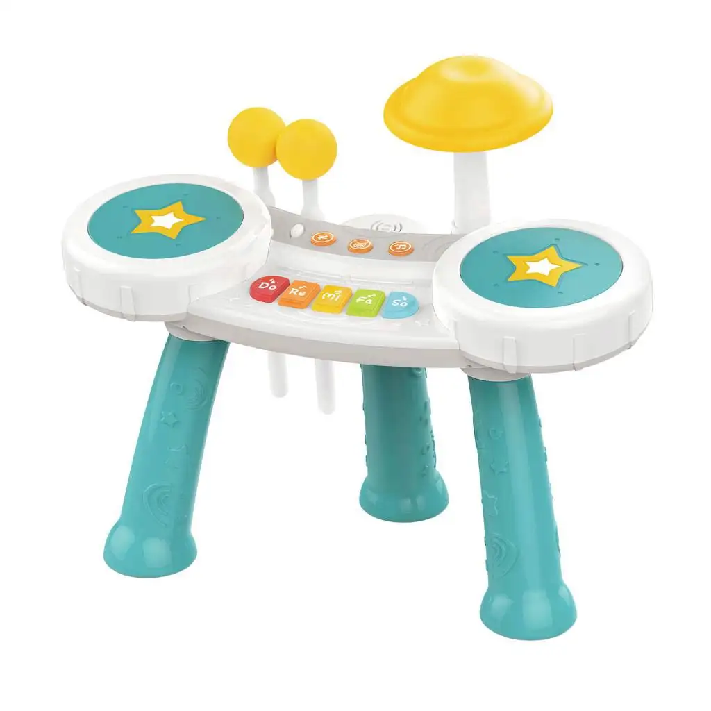 imagen de Set de batería con piano en color azul 2
