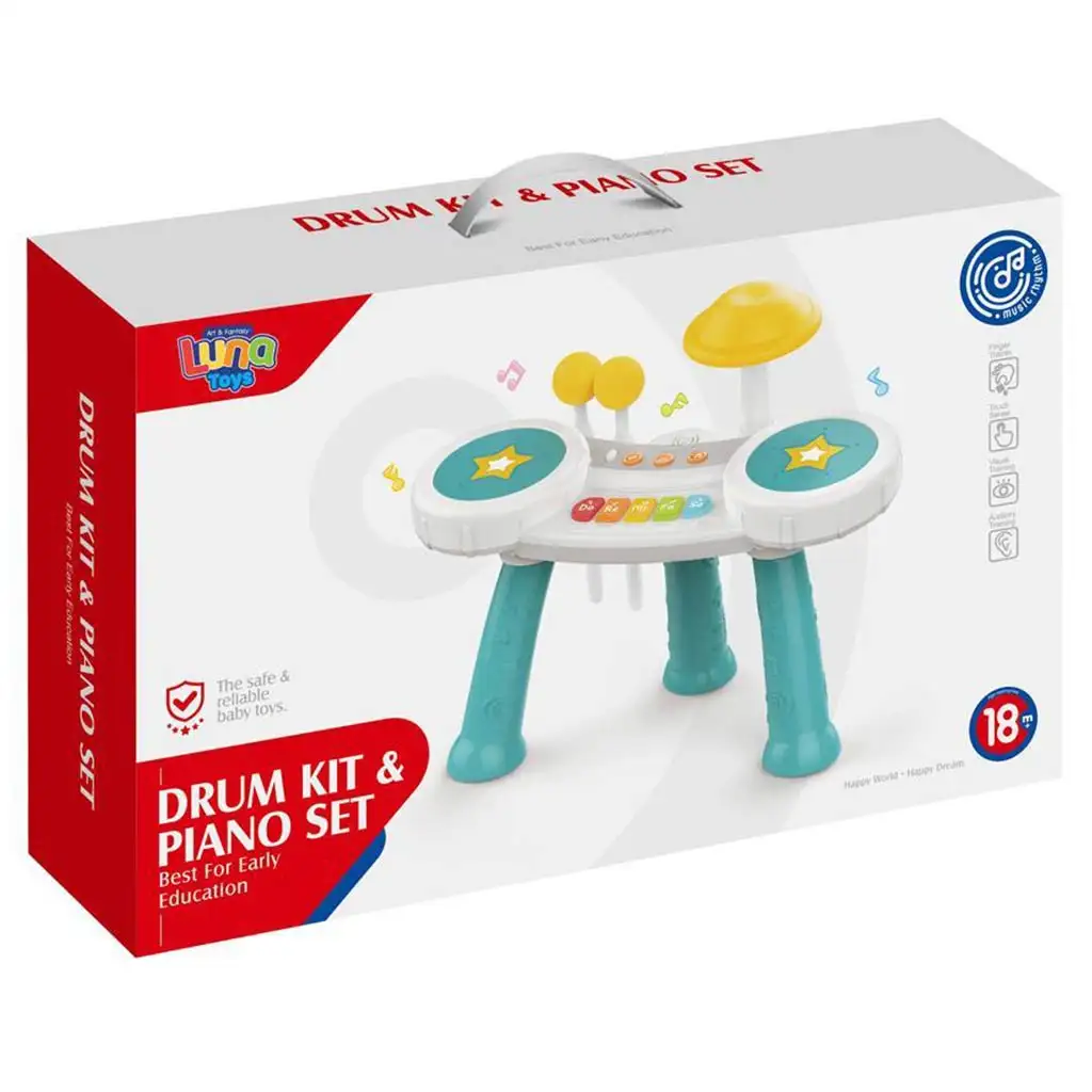 imagen de Set de batería con piano en color azul 1
