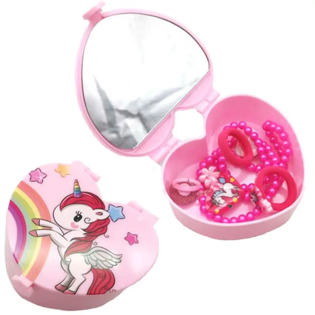 imagen de Set de belleza con unicornio en caja en forma de corazón 1