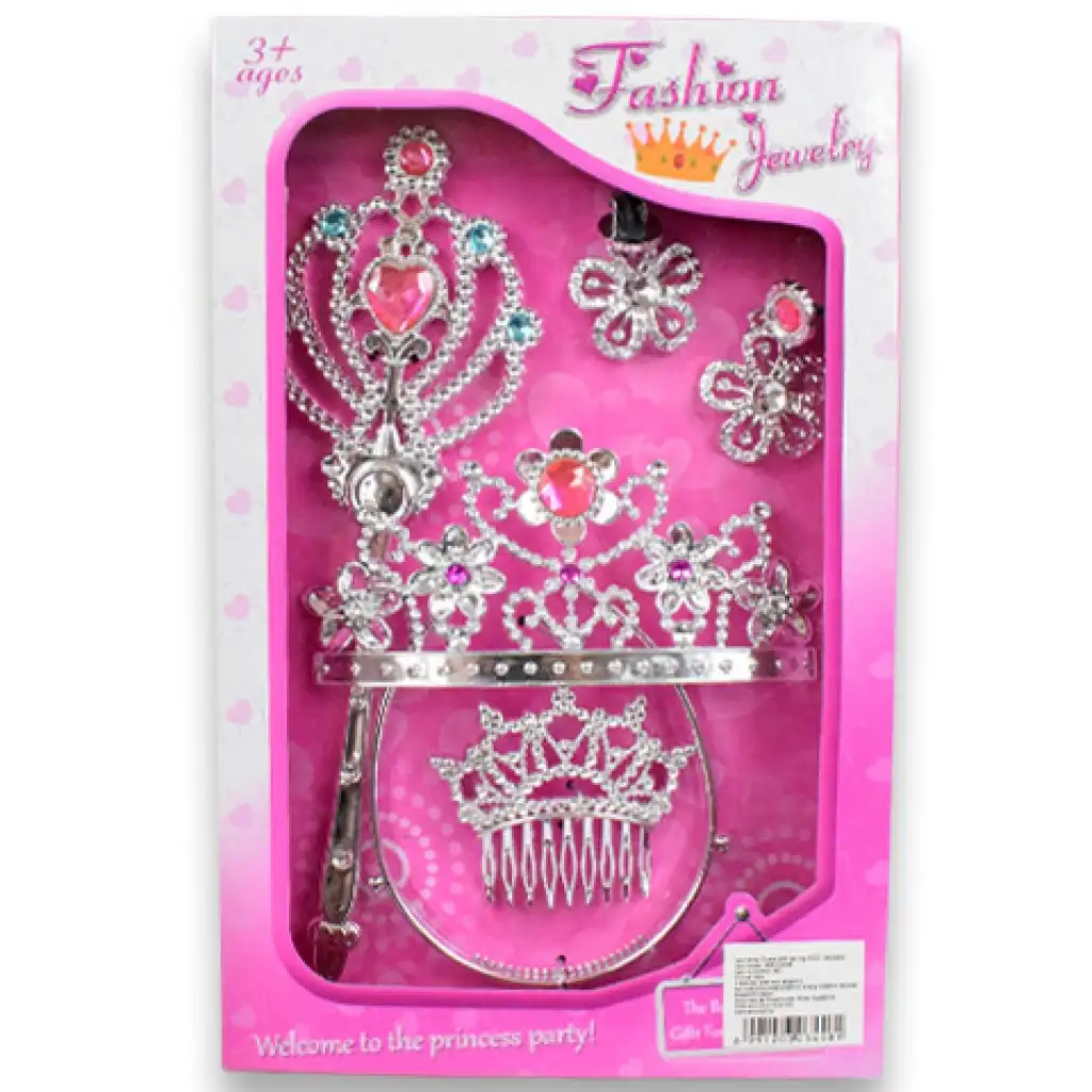 imagen de Set de belleza de princesa con tiara, horquilla, pendientes y varita mágica 6