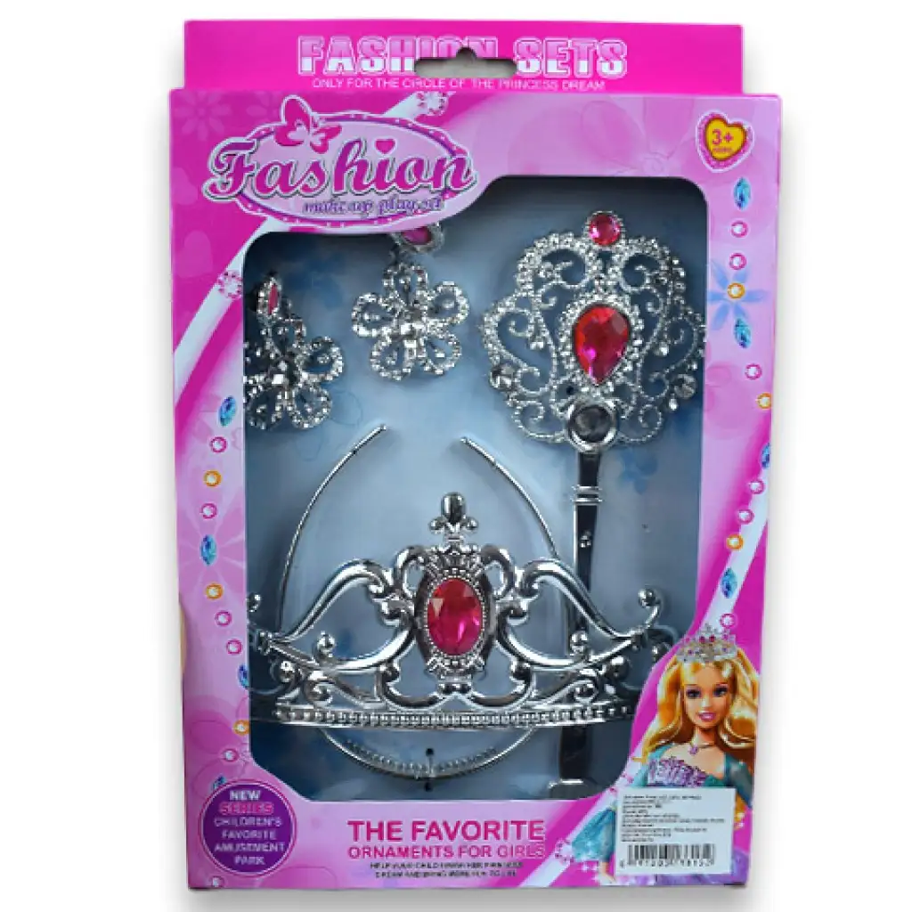 imagen de Set de belleza de princesa con tiara, varita mágica y pendientes 5