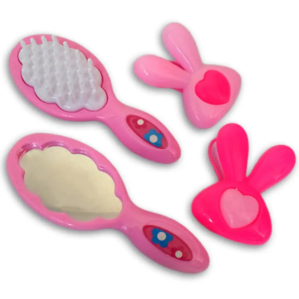 imagen de Set de belleza rosa de 10 piezas con tijeras, secador de pelo y accesorios 2