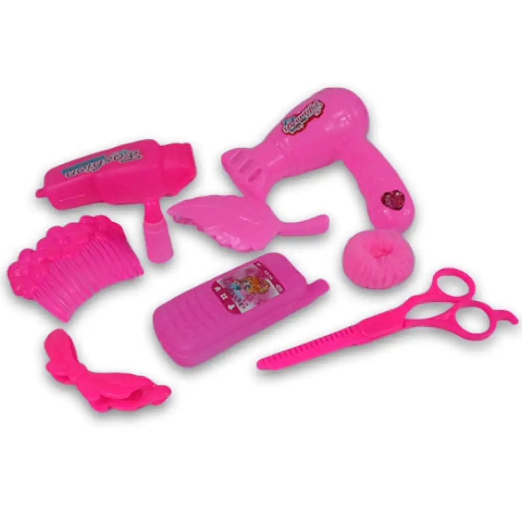 imagen de Set de belleza rosa de 8 piezas con teléfono, tijeras y accesorios 1