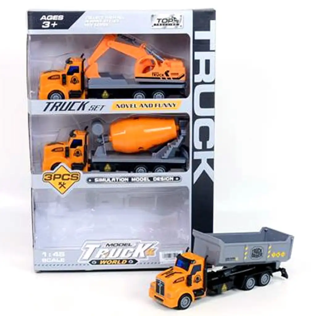 imagen de Set de camiones de construcción a fricción 3 piezas 1:48 1