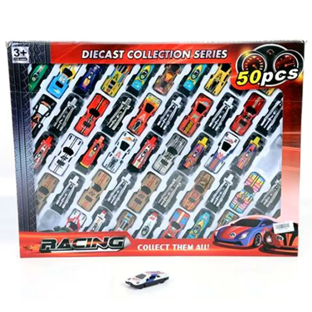 imagen de Set de coches de carreras de 50 piezas en colores variados 1