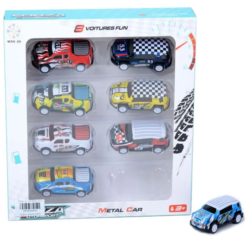 imagen de Set de coches pequeños de tracción hacia atrás de Forza Motorsport de 8 piezas 1
