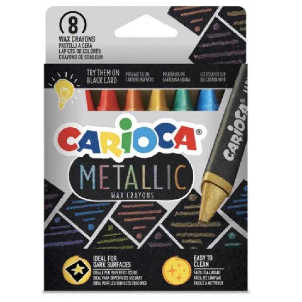 imagen de Set de crayones triangulares metálicos de 8 unidades - Carioca 1