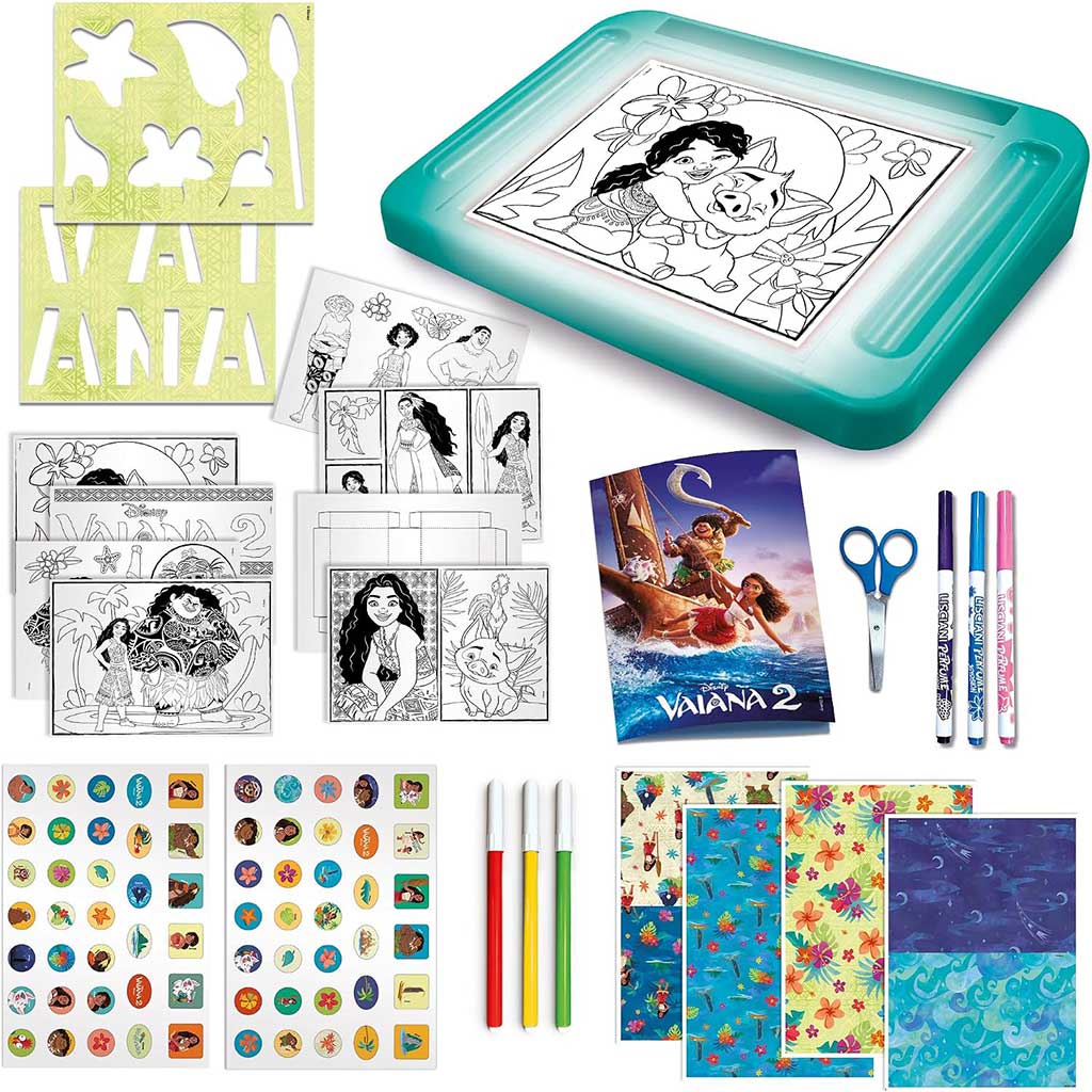 imagen de Set de escuela de dibujo Vaiana 2 con tabla de dibujo iluminada - Lisciani 2