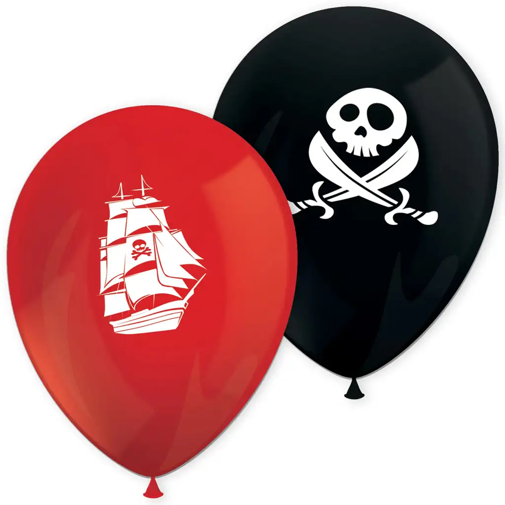 imagen de Set de globos con diseño de pirata de 8 piezas 1