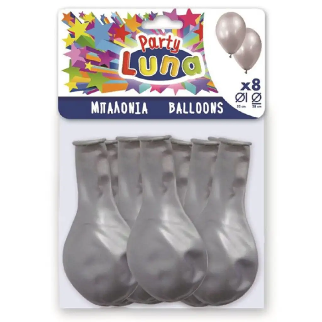 imagen de Set de globos plateados para fiestas 8 unidades 1