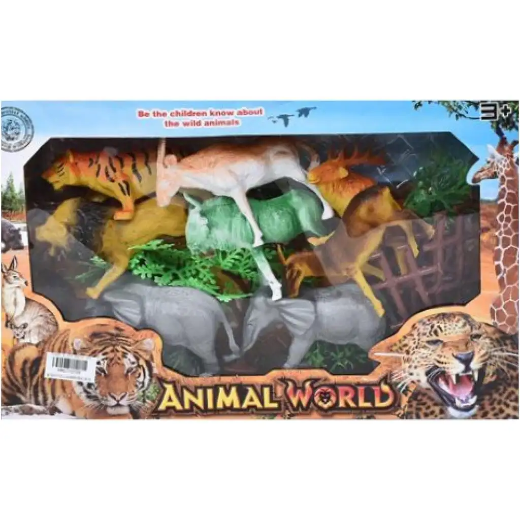 imagen de Set de juego de safari con 8 figuras de animales y accesorios 1