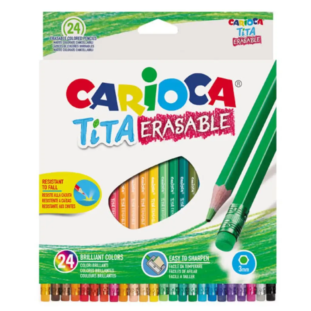 imagen de Set de lápices de colores Tita de 24 unidades con goma de borrar - Carioca 1