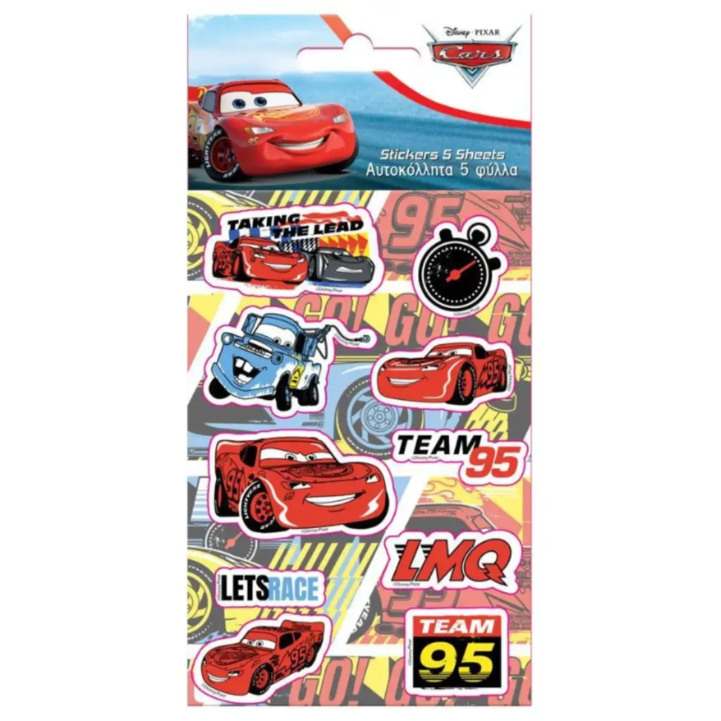 imagen de Set de pegatinas adhesivas de Cars  8x12cm en 5 unidades 1