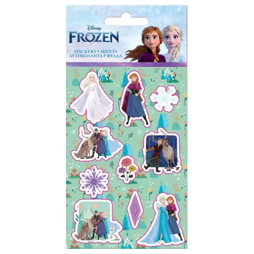 imagen de Set de pegatinas autoadhesivas de Frozen  8x12cm en 5 hojas 1
