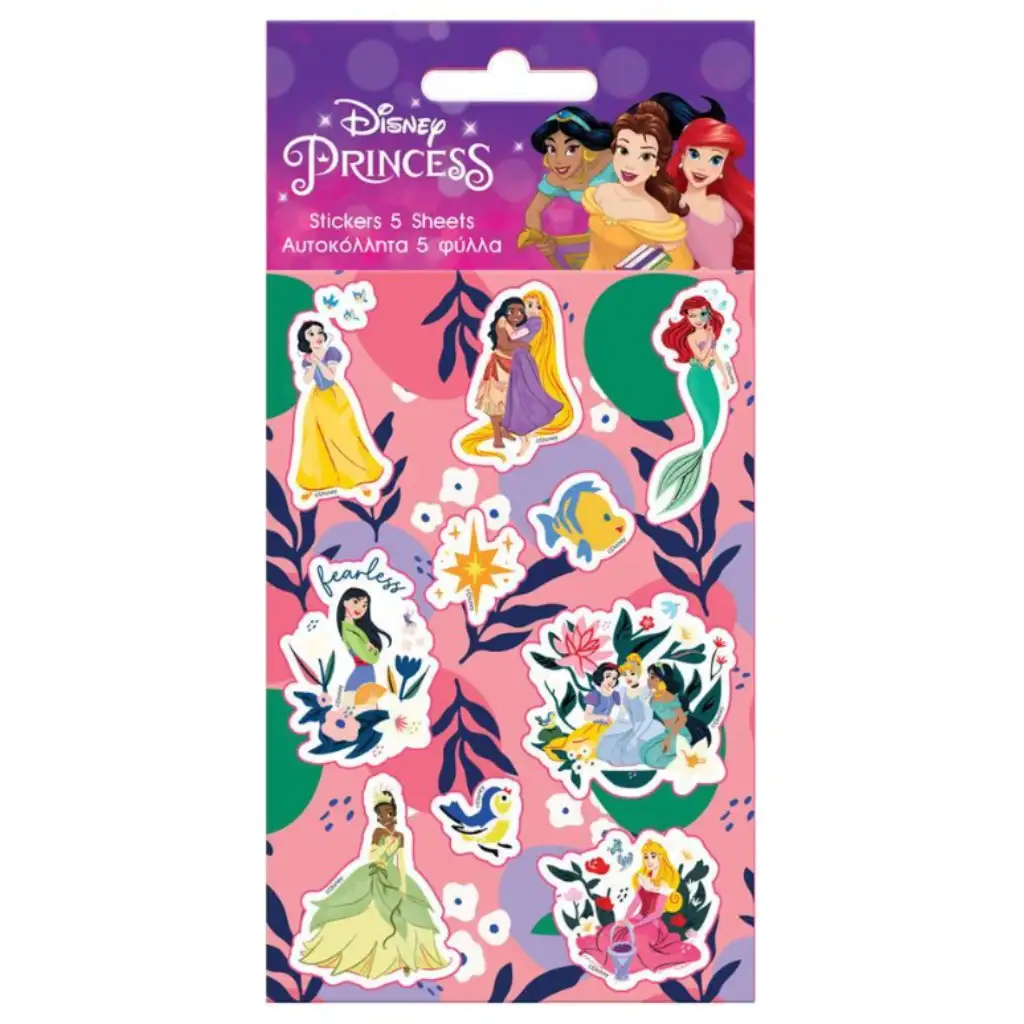 imagen de Set de pegatinas autoadhesivas de Princesas Disney 8x12cm en 5 unidades 1