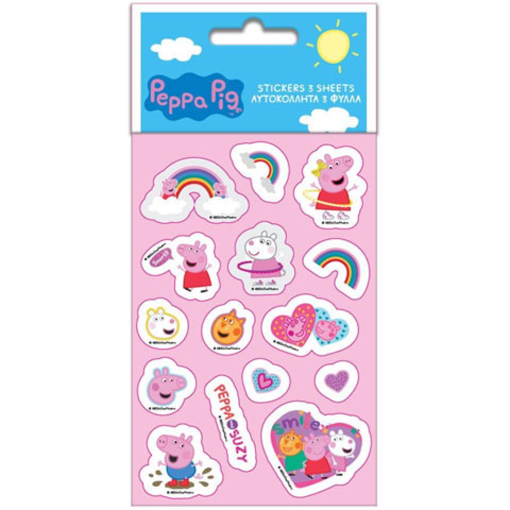 imagen de Set de pegatinas de Peppa Pig y sus amigos 8x12cm 5 hojas 1