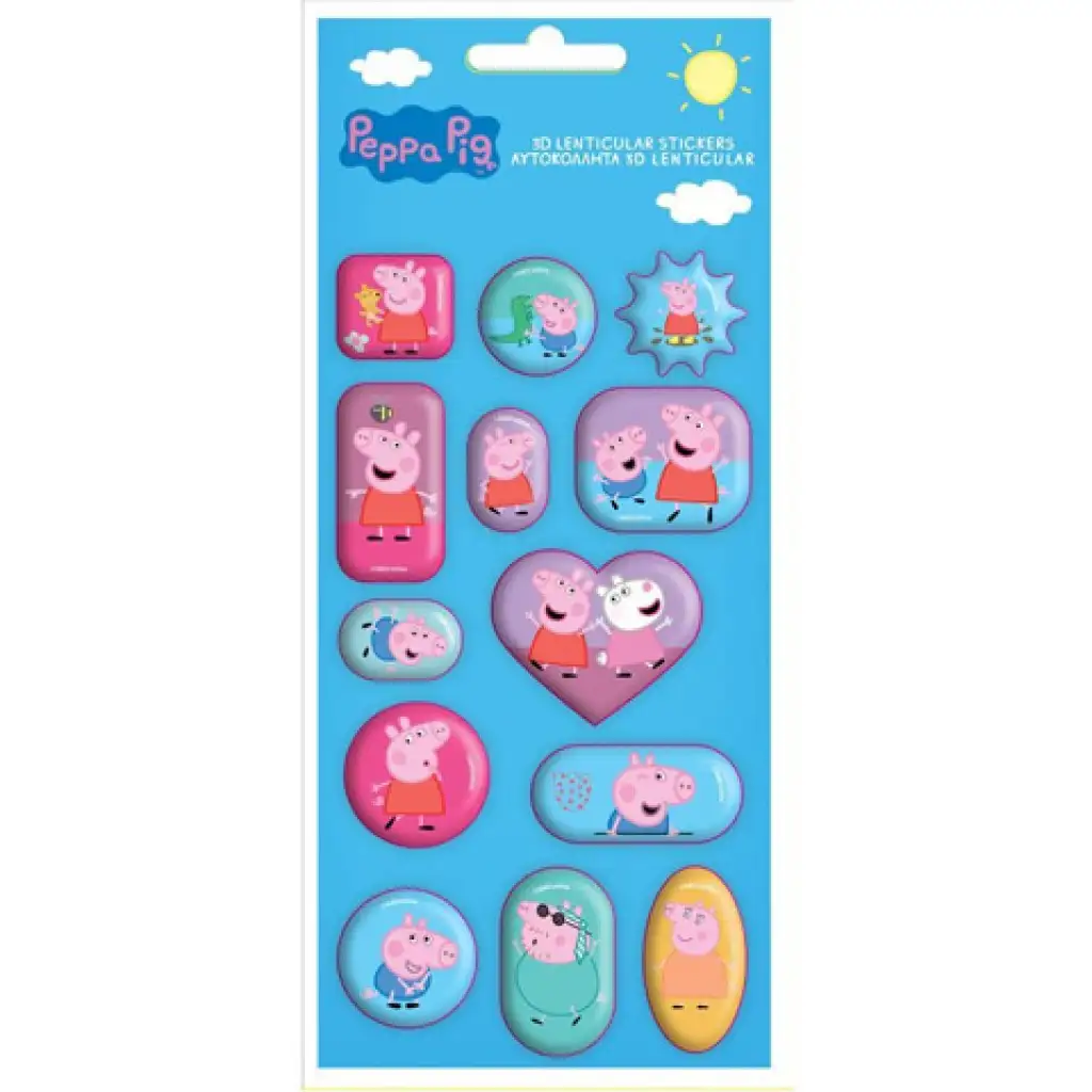 imagen de Set de pegatinas holográficas 3D de Peppa Pig de 13 piezas 1