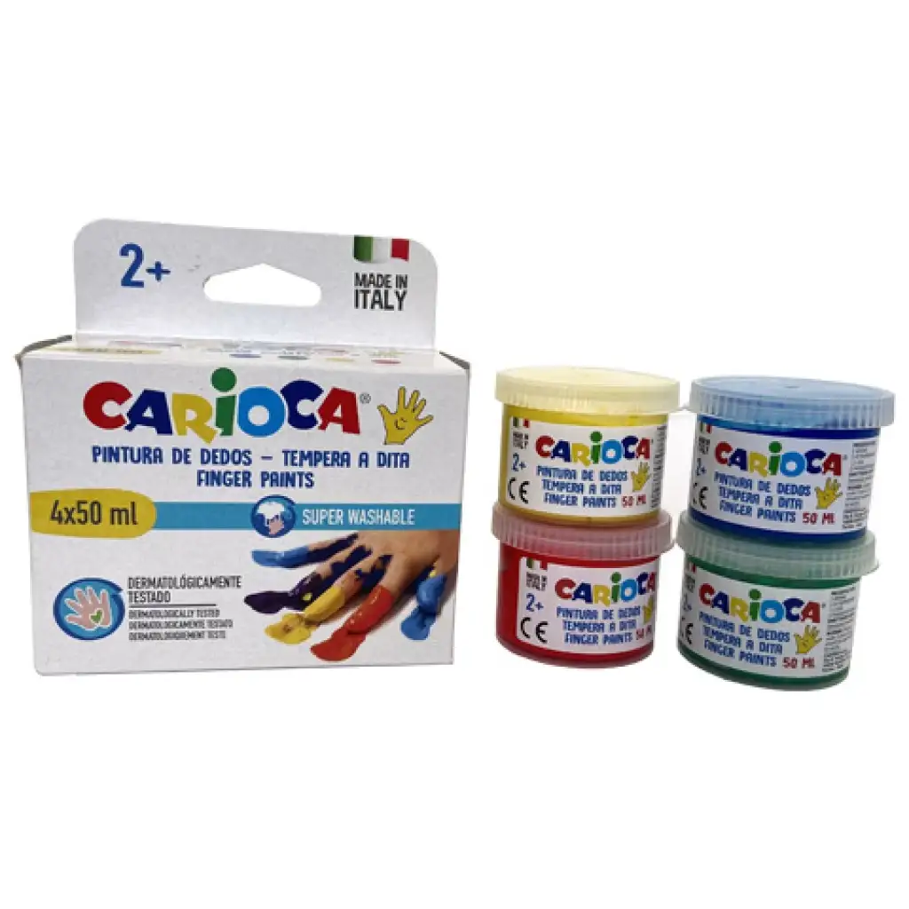 imagen de Set de pintura de dedos con diferentes colores 4x50ml - Carioca 2