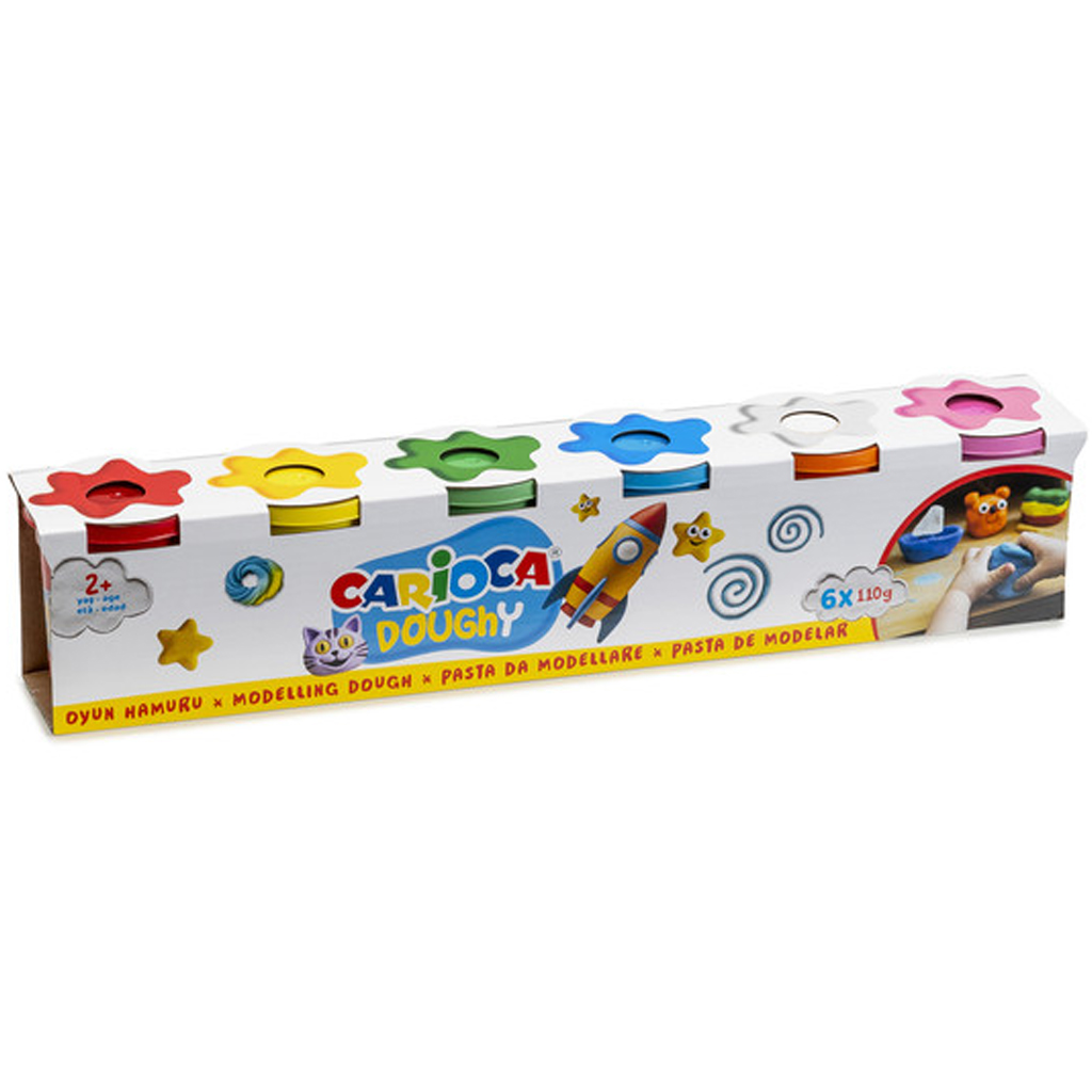 imagen de Set de plastilina Doughy en tarro 6x110g - Carioca 1