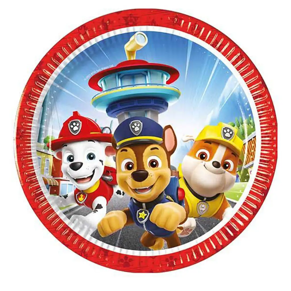 imagen de Set de platos de papel de 8 piezas de Patrulla Canina de 20 cm 1