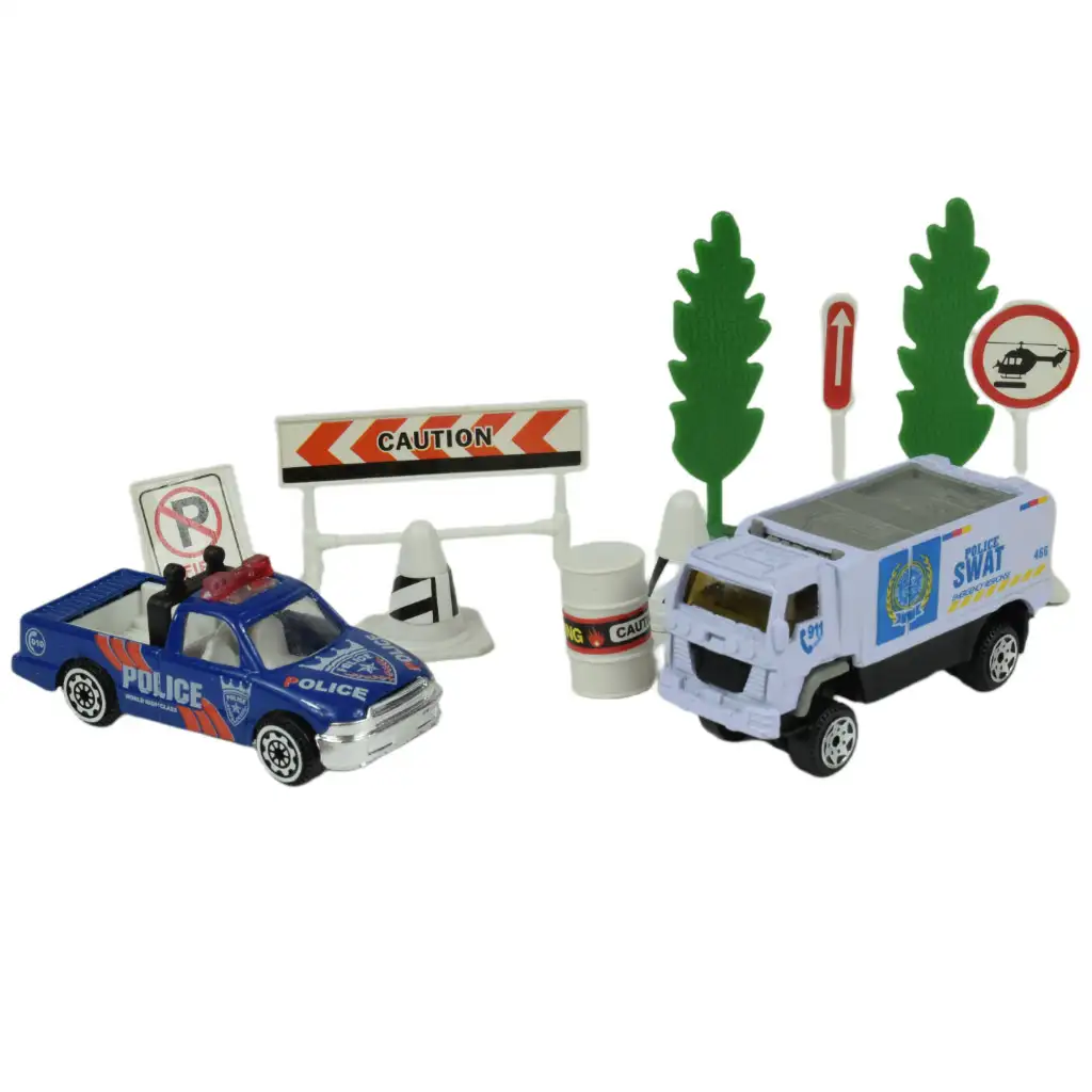 imagen de Set de Policía: Set de policía con vehículos y accesorios en varias versiones 1ud 9