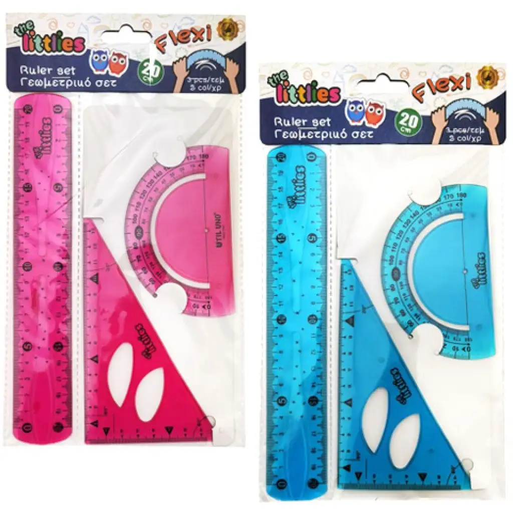 imagen de Set de reglas de plástico flexible de 3 piezas en dos versiones 1