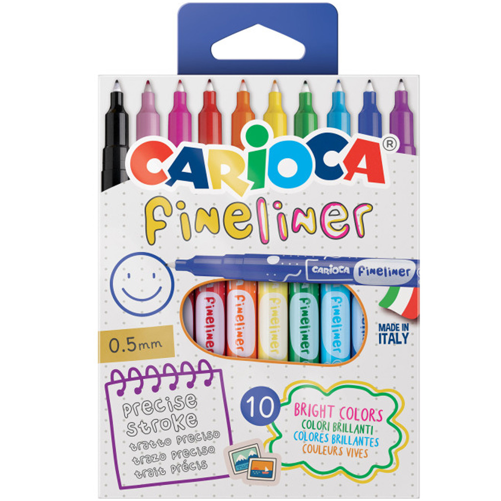 imagen de Set de rotuladores fineliner de 10 unidades 0,5 mm - Carioca 1