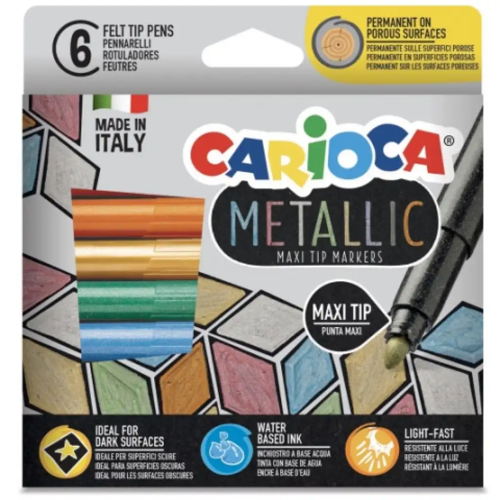 imagen de Set de rotuladores metálicos MaxiTip de 6 unidades - Carioca 1