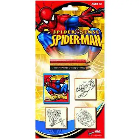 imagen de Set de sellos de Spiderman de 3 piezas con lápices de colores 1