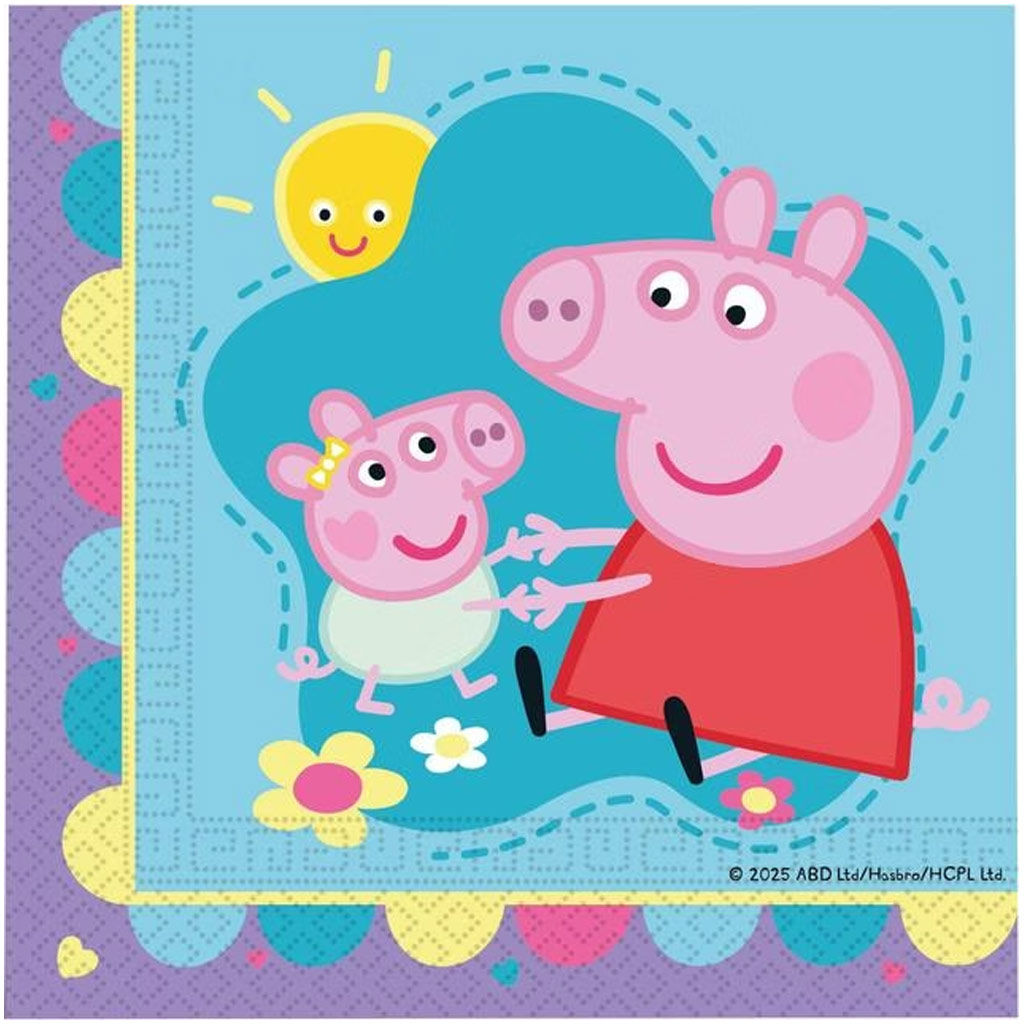 imagen de Set de servilletas de papel de Peppa Pig - 2 capas, 33x33cm, 20uds 1