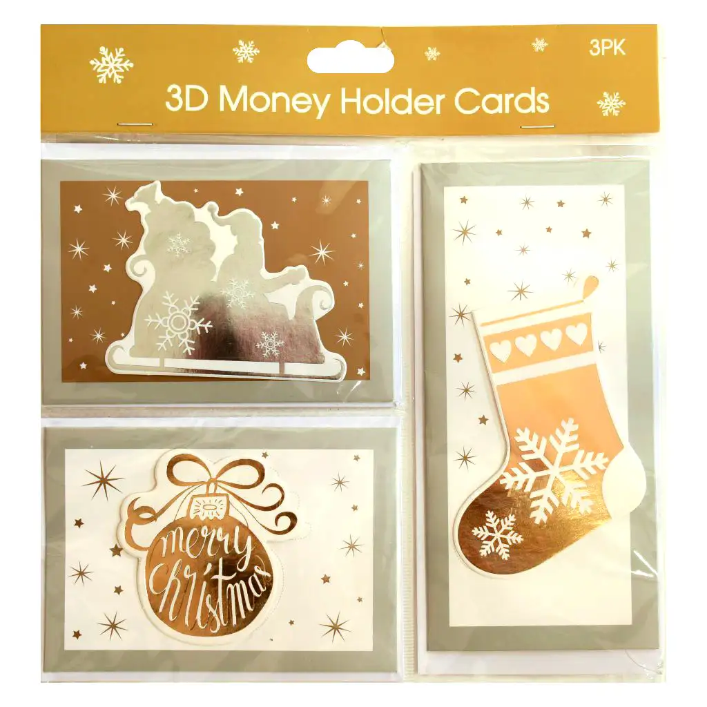 imagen de Set de tarjetas de felicitación 3D de Navidad con sobre en varias versiones de 3 unidades 2