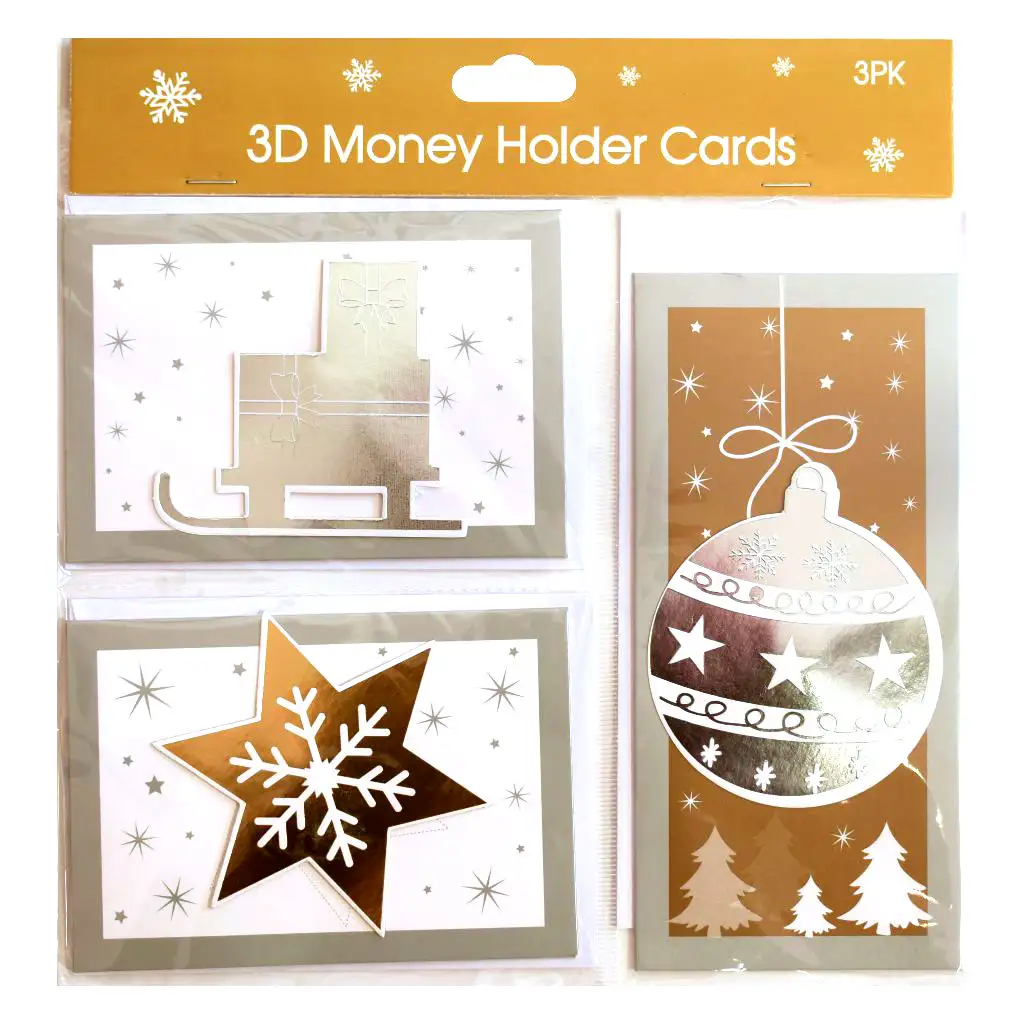 imagen de Set de tarjetas de felicitación 3D de Navidad con sobre en varias versiones de 3 unidades 3
