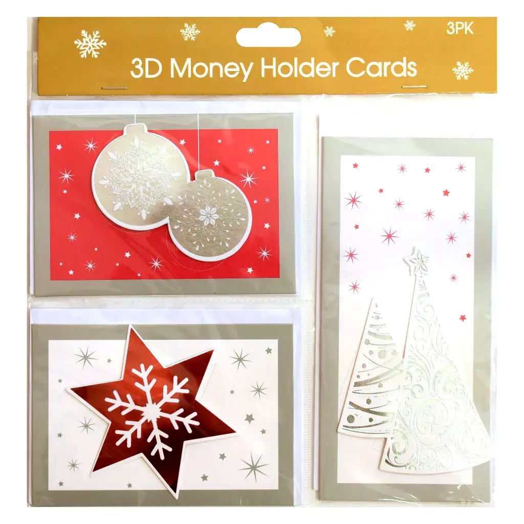 imagen de Set de tarjetas de felicitación 3D de Navidad con sobre en varias versiones de 3 unidades 4