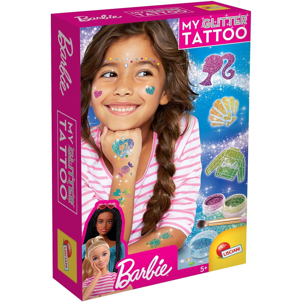 imagen de Set de tatuajes de brillo de Barbie - Lisciani 1