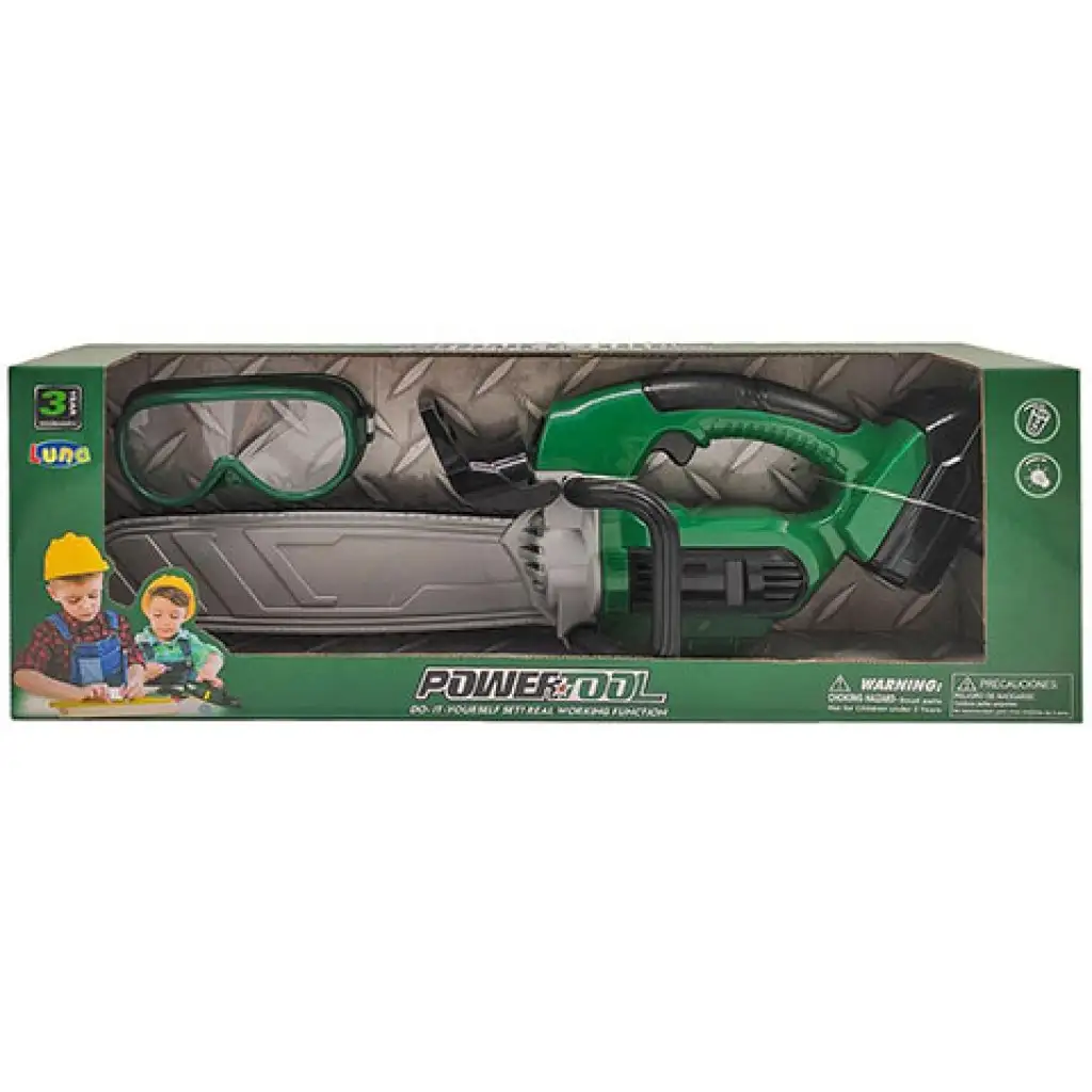 imagen de Sierra eléctrica PowerTool con gafas de protección para niños 1