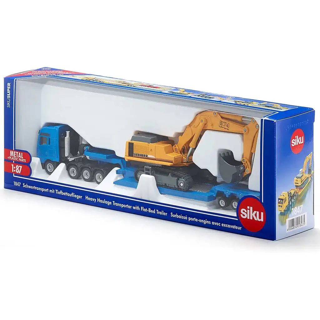imagen de SIKU MAN transportador pesado con excavadora Liebherr 1/87 5