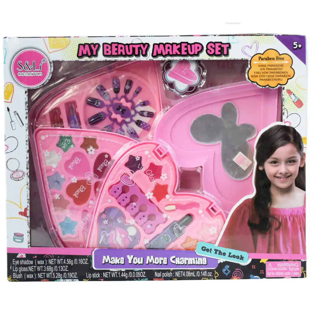 imagen de S&Lí Cosmetics: Paleta de maquillaje y uñas premium en caja con forma de corazón de tres niveles 11