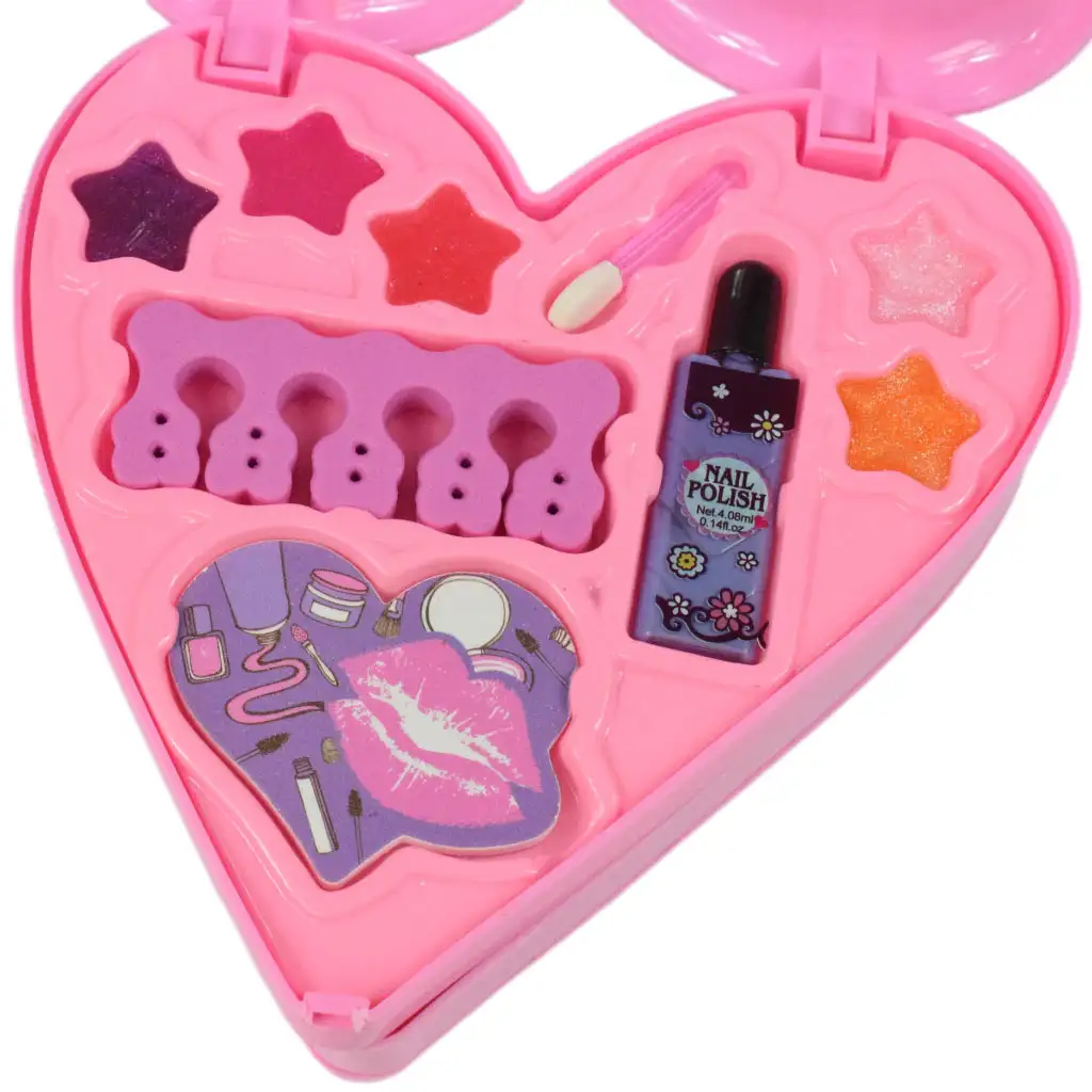 imagen de S&Lí Cosmetics: Paleta de maquillaje y uñas premium en caja con forma de corazón de tres niveles 4